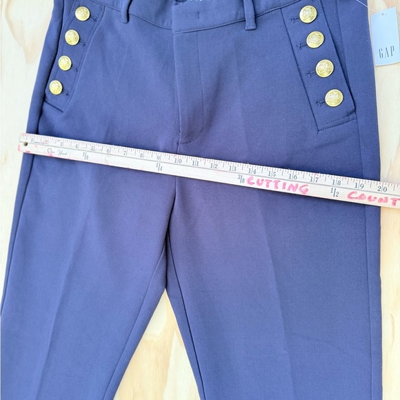 Gap Women’s Navy Sailor Pants Size 14 NWT Gold Button High Rise Flare Trousers - Picture 6 of 13